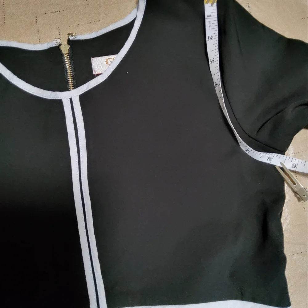 GB Girls Stretch Black/White Flared Sleeve Fit &Flare Dress Size 14 - Picture 6 of 11